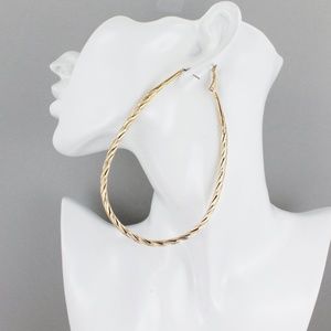 huge gold oval earrings giant hoops door knockers